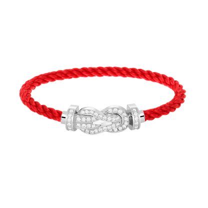 [Opulent Aurora]CHANCE LARGE 8 FIGURE BUCKLE FULL DIAMOND BRACELET SILVER