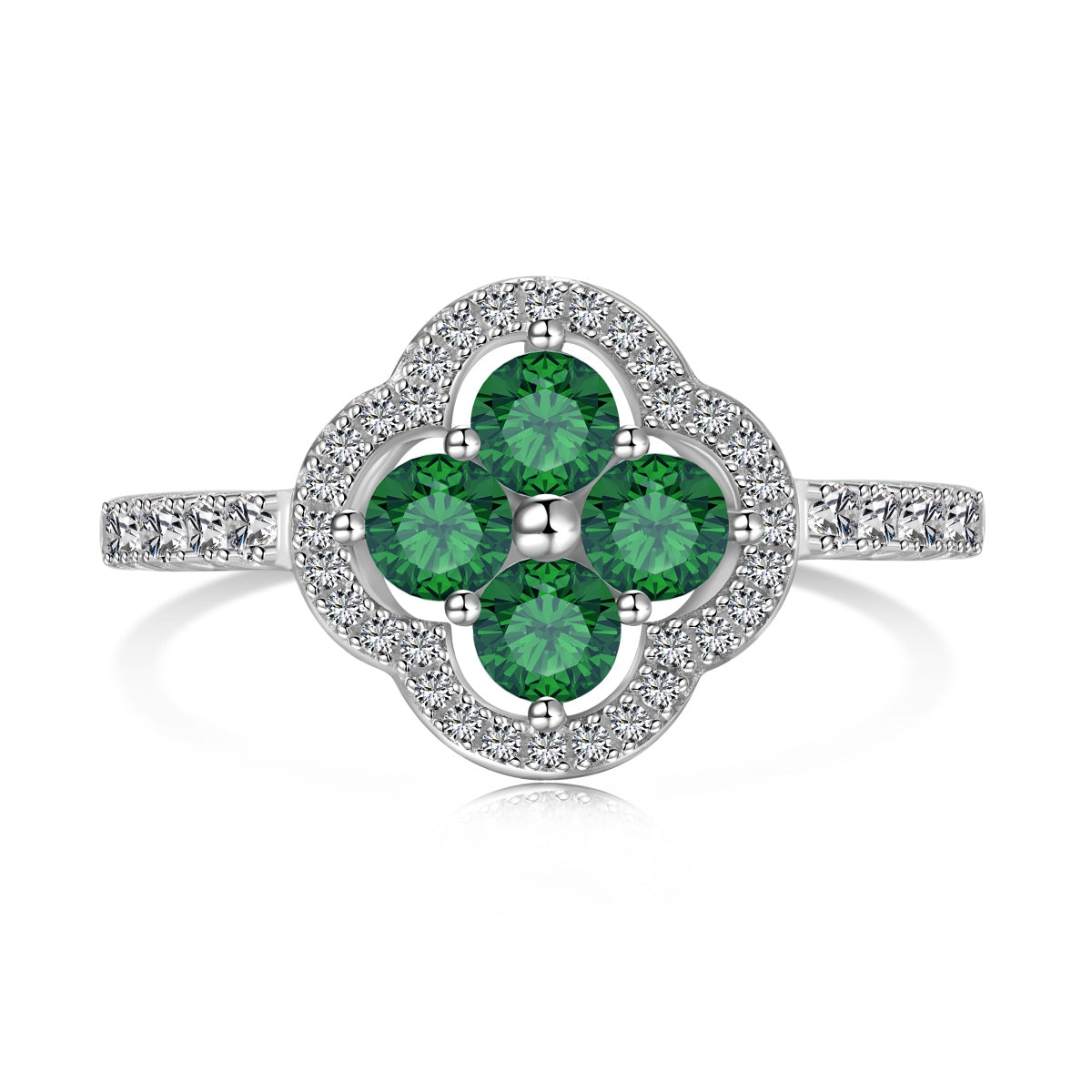 [Amore Jewelry]Four Leaf Clover Flower Design Ring