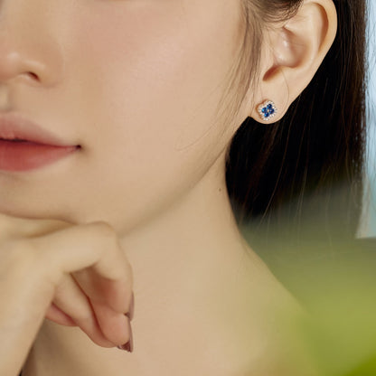 [Amore Jewelry]Four-Leaf Clover Flower Shaped Earrings