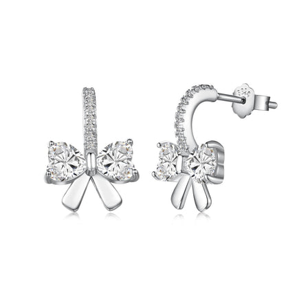 [Amore Jewelry]Exquisite Earrings With Heart-Shaped Bow Design