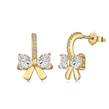 [Amore Jewelry]Exquisite Earrings With Heart-Shaped Bow Design