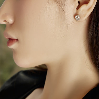 [Amore Jewelry]Four-Leaf Clover Flower Shaped Earrings