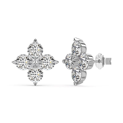 [Amore Jewelry]Four-Leaf Clover Eight-Pointed Star Earrings