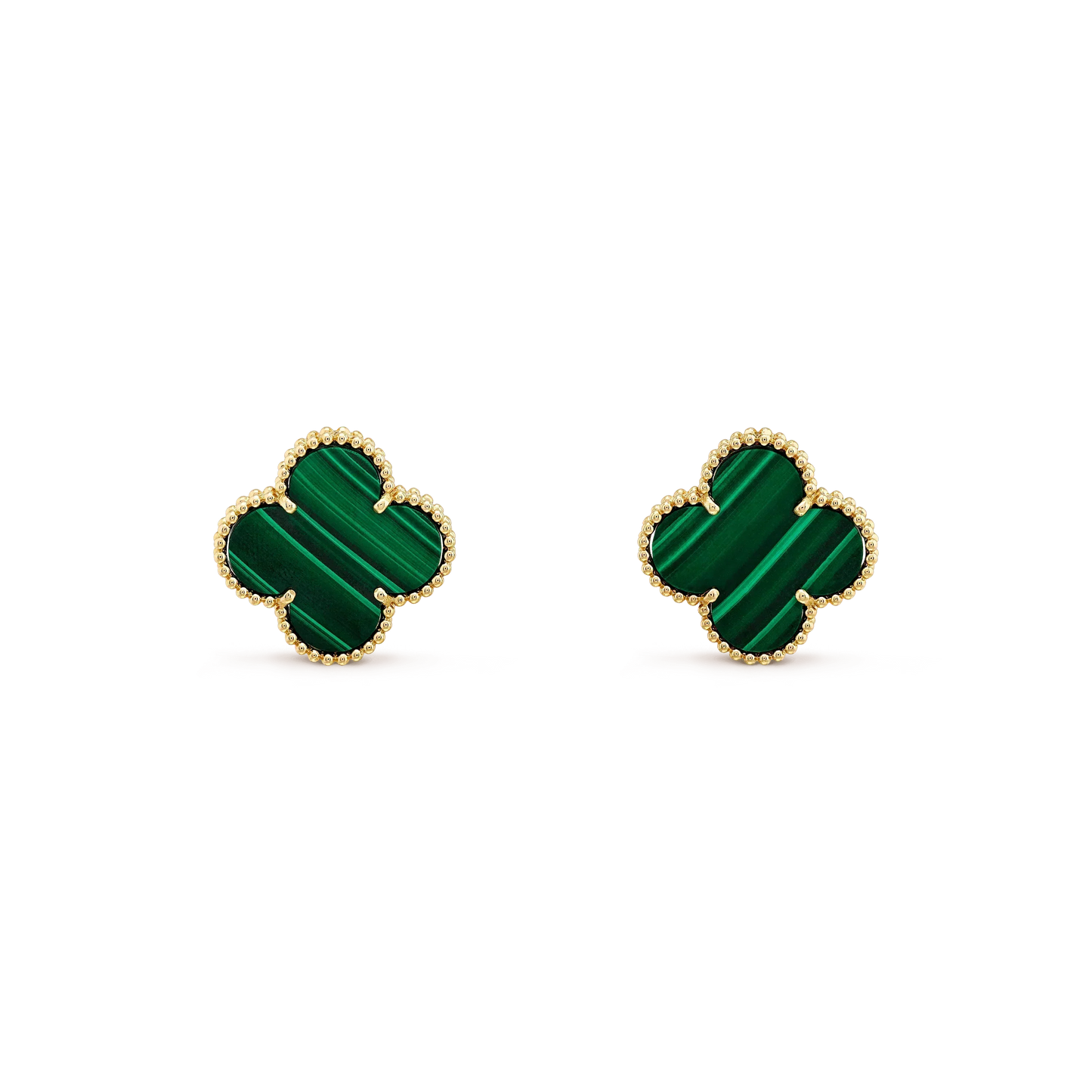 [Opulent Aurora]CLOVER MINI 9.5MM MALACHITE  EARRINGS