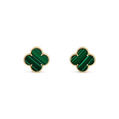 [Opulent Aurora]CLOVER MINI 9.5MM MALACHITE  EARRINGS