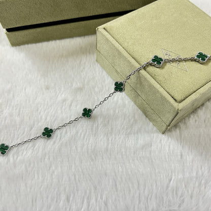 [Opulent Aurora]CLOVER 6 MOTIF MALACHITE BRACELET