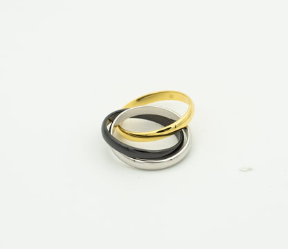 [Opulent Aurora]TRINITY RING BLACK GOLD SILVER